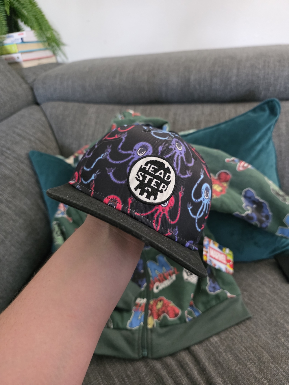 Kids Black Octopus Snapback Hat